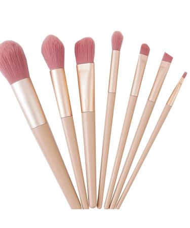 7 Piece Beige Eye Makeup Brush Set - Advanced Synthetic Brushes for Eyeshadow Eyeliner Concealer & Contour | International Shipping Available - Buy Online on SooperMarket.com