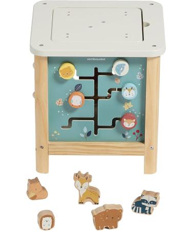 Buy VERTBAUDET Large Activity Cube - Motor Skills Cube 'Animal Friends' | FSC Certified Blue & Forest Friends - International Shipping Available - Buy Online on SooperMarket.com