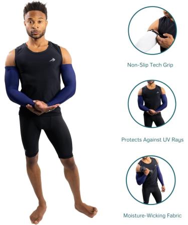 CompressionZ UV Protection Arm Sleeve for Men & Women - Navy XL - Buy Online on SooperMarket.com