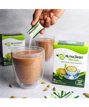 NutraSweet Natural Zero Calorie Stevia Sweetener-Natural Sugar Substitute  Sugar Like Taste  Diabetes-friendly  Keto-friendly - 70 count packets - Buy Online on SooperMarket.com