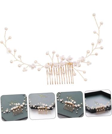 Mikinona Bridal Hair Comb Pearl Headpiece Pearl Headdress Bride Hair Comb Pearl Hair Combs Pearl Headwear Wedding Hair Comb Hair Accessories Bridal Headdress Handmade Headwear Decor - Buy Online on SooperMarket.com