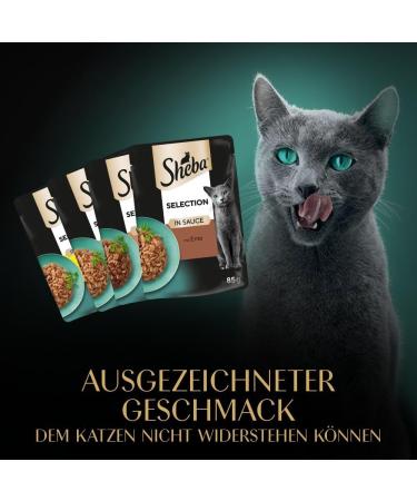 Sheba Selection in Sauce Cat Food - Poultry Variation for Adult Cats - 48 Portion Bags (4 Pack x 12 x 85g) - Premium International Shipping - Buy Online on SooperMarket.com