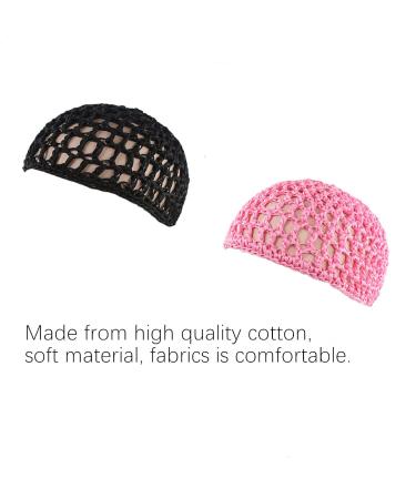 3PCS Mesh Crochet Hair Nets for Women - Short, Thick Cap for Night Sleeping (Blue Black Pink) - Buy Online on SooperMarket.com