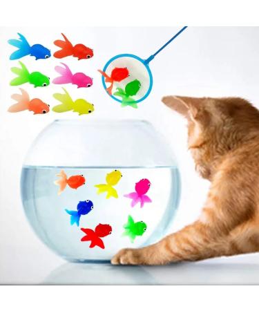 Zlxft aquarium plastic fish aquarium decor ornaments 14pcs neon fish artificial floating fish soft rubber goldfish toys small fake fish ornament for cat toys