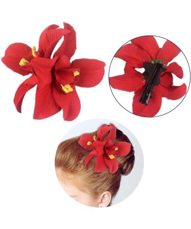 JSGHGDF Fabric Flower Hair Clip for Women Elegant Cloth Flower Side Clip Hair Style Accessories Ponytail Holder Barrettes Purple - Buy Online on SooperMarket.com