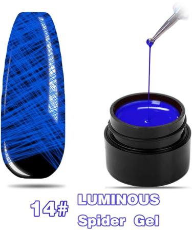 JAWSEU Luminous Spider Nail Gel UV Gel Nail Polish Luminous Painting Elastic Drawing Spider LED Gel Polish for Line Nail Art DIY Drawing Glue 8ML blue - Buy Online on SooperMarket.com