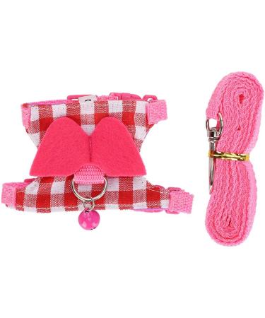 Small Pet Vest Chest Strap Pet Walking Harness and Leash Set Rabbit Squirrel Ferret Hamster Pink Vest Harness(S) - Buy Online on SooperMarket.com