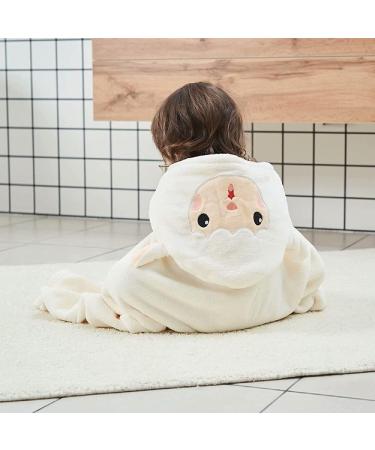 Hilmocho Baby Hooded Bath Towel | Soft Coral Velvet Swaddle Blanket for Infants | Absorbent Shower and Swimming Towel | White Sheep Design - Buy Online on SooperMarket.com