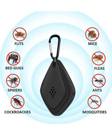 Beenle-Icey UK Ultra-Sonic Mosquito Repellent Portable Electronic Ultra-Sonic Pest Repellent with Hook Rechargeable Outdoor Mosquito Repellent for the Prevention of Fleas and lice of Dogs Cats Pets 777 (black) - Buy Online on SooperMarket.com