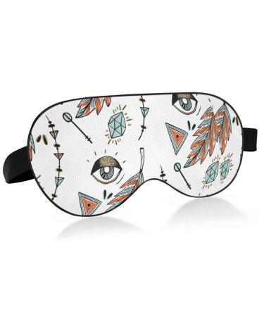 Haskirky Light Blocking Eye Mask Breathable and Adjustable Adult Men and Women Travel on Business Trips Yoga Meditation Light Smooth Comfortable Eye Mask Office Deep Sleep Goodies Vintage Bohemian