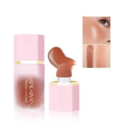 Cream Liquid Blush Soft Cream Blush for Cheeks Matte Creamy Blush Stick Long Lasting Waterproof Face Blushes Natural Blush Makeup-6#Chocolate