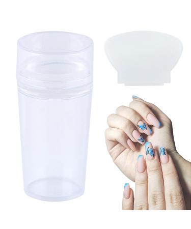 Clear Nail Art Stamper Set - Silicone French Manicure and Jelly Stamp for DIY Nail Art Accessories - Perfect for French Smile Lines - Buy Online on SooperMarket.com