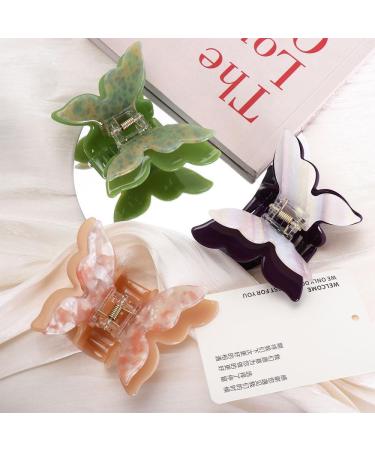 Vctitil Double Layer Butterfly Acetate Hair Claws Hair Clips Ponytail Holders Shark Clip Barrettes Hair Accessories for Women Girl Thin Thick Hair(orange) - Buy Online on SooperMarket.com