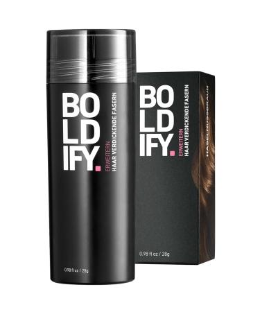 Boldify stray hair for thinning hair (hazel brown) invisible natural large bottle 28g hides hair loss in 15 sec hair sealing hair powder for fine hair women/men 28 g (1 Pack)