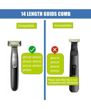 14-in-1 Trimming Attachments for One Blade QP2520 QP2630 QP2530 QP2620 QP2834 QP2724 Facial Hair Trimmers Beard Trimmer Replacement Kit - Buy Online on SooperMarket.com