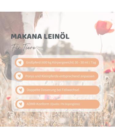 Buy Makana Linseed Oil for Animals - 100% Pure Cold-Pressed 500ml Dosing Bottle - International Shipping - Buy Online on SooperMarket.com