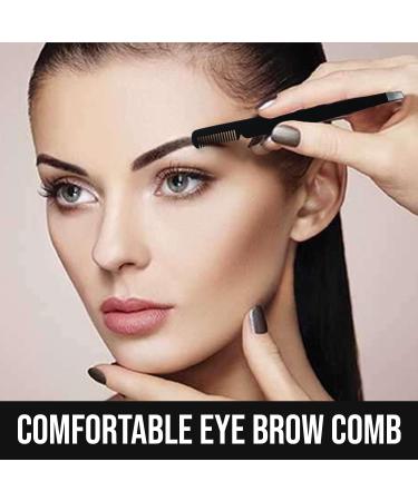 KAMICURE Professional Tweezers with Comb Feature - Stainless Steel Slant Tip Eyebrow Tweezers for Women Facial Hair Removal and Ingrown Hair - Buy Online on SooperMarket.com