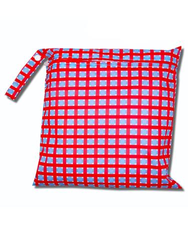 Egurs Wetbag Waterproof Reusable Diaper Bag Nappy Bag Red Checked M 30 * 28cm M 30*28cm Red Checked
