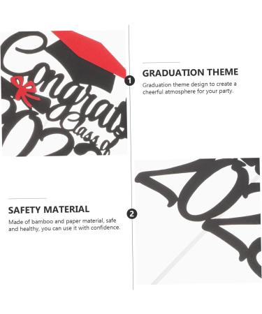 Warmhm 6pcs 2023 2023 Cake Strips Graduation 2023 Purple Class of 2023 Decorations Graduation Cap Graduation Decorations Class of 2023 Fruit Picks Paper Cup Cake Supplies Glitter Paper Red 15.1x14cm - Buy Online on SooperMarket.com