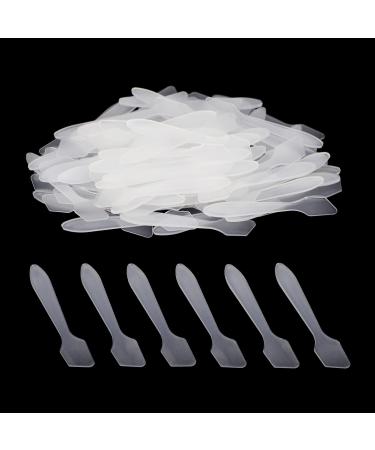 G2PLUS 100 PCS Disposable Facial Cream Spatulas 8CM Makeup Mask Tip Scoops Frosted Cosmetic Mask Spatulas