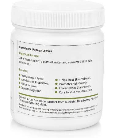 Papaya Leaf Powder (Carica Papaya) | 250 g | 8.81 oz | Rich in Fiber & Good for Digestion | Supports Immunity & Weight Management | Eco-Friendly Packaging - by Lavingo - Buy Online on SooperMarket.com