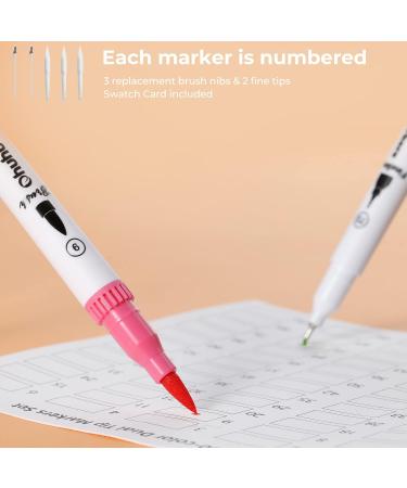 Ohuhu 60 Colors Dual Brush Fine Tips Art Markers - Watercolor Pens for Adults & Kids - Non-Toxic - White Package - Buy Online on SooperMarket.com