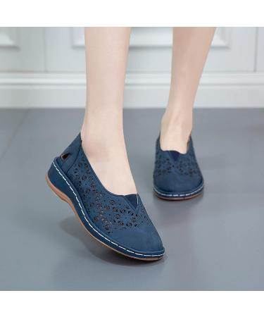 Kinrui Women's Casual Loafers - Blue | Arch Support, Slip-On, Comfortable Flats - Buy Online on SooperMarket.com