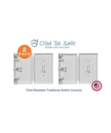 Child Be Safe  Baby Toddler Pet Resistant Electrical Safety Cover Guard for Home and Business  Made in USA  Traditional Standard Toggle Light Switch White 2 Count - Buy Online on SooperMarket.com