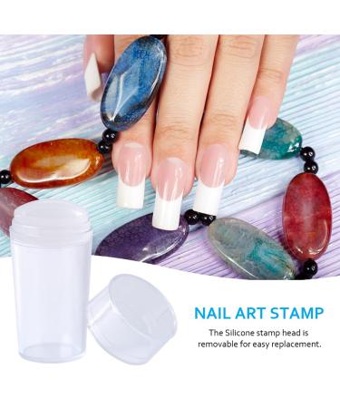 Clear Nail Art Stamper Set - Silicone French Manicure and Jelly Stamp for DIY Nail Art Accessories - Perfect for French Smile Lines - Buy Online on SooperMarket.com
