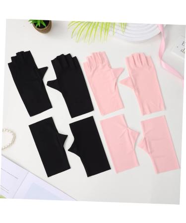 Healeved 4 Pairs Nail Gloves Manicure Gloves Protection Nail Supplies Gloves Anti Uv Gloves Uv Gloves for Nails Rays Gloves Fingerless Gloves Uv Anti Gloves Nail Anti-uv Nylon - Buy Online on SooperMarket.com
