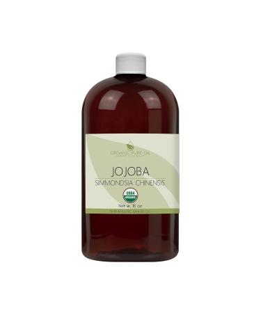 OPO Organic Jojoba Oil - 100% Pure Unrefined Cold Pressed USDA Certified Golden Jojoba Carrier Oil for Skin, Hair, and Body - 16 oz - Buy Online on SooperMarket.com