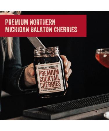 Traverse City Whiskey Co. Premium Cocktail Cherries - All American Natural & Kosher | Perfect Garnish for Cocktails, Desserts & More - Buy Online on SooperMarket.com