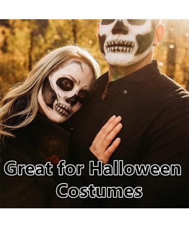 Go Ho Black and White Cream Face Body Paint (4 oz) - Water Based White Zombie Skeleton Clown Face Painting for Adults & Children - SFX Cosplay Makeup for Halloween, Day of the Dead & Festivals - Buy Online on SooperMarket.com