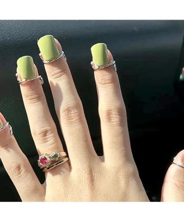 Wispbreeze 10 Pieces Sets Thin Nail Rings for Ladys Daily Fingertip Protective Cover Ring Jewelry to Girlfriend Silver - Buy Online on SooperMarket.com
