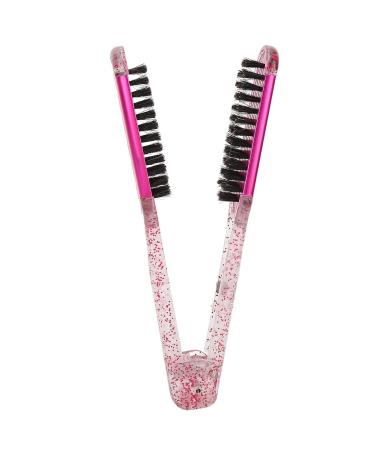 Buy Hair Straightening Splint Comb for Women | Double-Sided Clamp Brush | High-Temperature Resistant Tool for Home Salon | Rose Red Color - Buy Online on SooperMarket.com