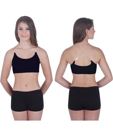 Clementine Apparel Girls Clear Detachable Straps Dance Bra 12-14 Black - Buy Online on SooperMarket.com