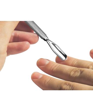 Stainless Steel Cuticle Pusher & Cutter Set - Nail Polish Remover, Gel Polish Peeler & Scraper - Manicure/Pedicure Tool Kit for Fingernail/Toenail Care - Buy Online on SooperMarket.com