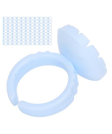 Eyelash Extension Glue Ring Cup 1.5cm / 0.6in Stable Wearing Easy To Wear Eyelash Glue Ring Cup Strong Flexibility for Professional Use(A pack of 100 blue)