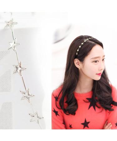 2 Pack Gold & Silver Alloy Star Headbands - Bridal Wedding Hair Accessories for Women and Girls | Elegant Ornaments - Buy Online on SooperMarket.com