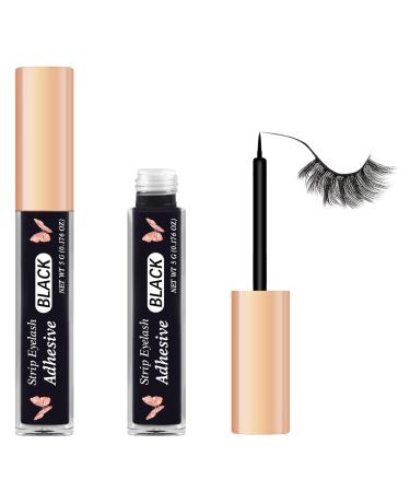CMNRO Lash Glue Eyelash Glue Waterproof Eyelash Glue for False Lashes Super Strong Hold Eyelash Adhesive Latex-Free Safe on Skin Suitable for Sensitive Eyes 0.176oz Black 0.17 Ounce (Pack of 1) Black