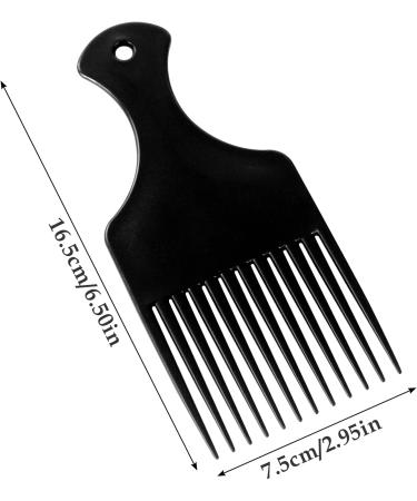Sularpek 2 Pcs Afro Hair Comb Black Plastic Afro Hair Comb Hair Hair Pick Comb Smooth & Sturdy Wide Tooth Plastic Afro Pick for Detangling And Styling Curly Wavy Frizzy And Afro Hair - Buy Online on SooperMarket.com