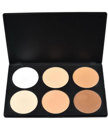 FantasyDay Pro 6 Colours Large Face Press Powder Concealer Camouflage Makeup Palette Contouring Kit 1 - Ideal for Professional and Daily Use