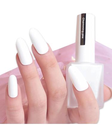 TBeautfave Matte Nail Varnish White Nail Polish Quick Dry Nail Polishes Long Lasting No Need Cure Nail Polish Velvet Finish Highly Pigmented Non Toxic DIY Nail Art Manicure