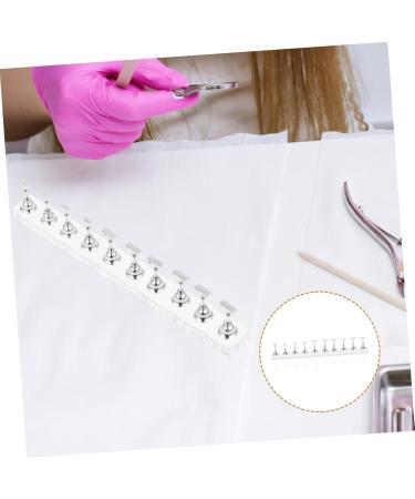 WOFASHPURET Metal Stand 1 Set Nail Art Base Press on Nail Stand Beauty Nail Display Acrylic Metal Nail Mud Creative Nail Display 19.50X2.00X0.80CM Silver - Buy Online on SooperMarket.com