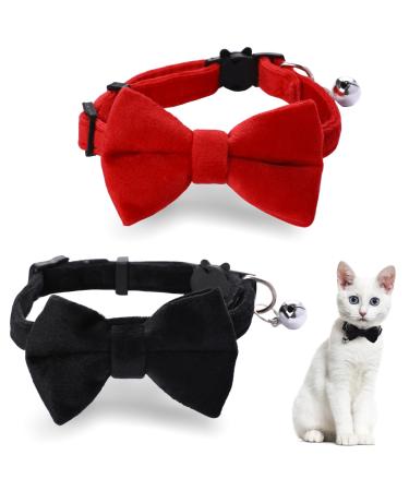 2 pieces of personalized cats collar with a cat collar with bells sweet collars with fly adjustable for small puppies safety fly for small pets red black black