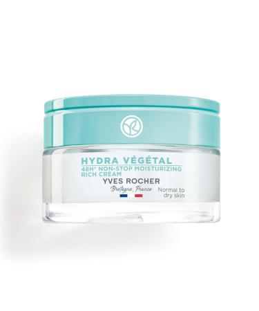 Yves Rocher Hydra Vegetal 48H Non-stop Moisturizing Rich Cream Face Moisturizer for Normal to Dry Skin 1.6 FL OZ