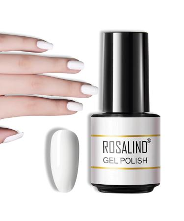 Tbeautfave White Gel Nail Polish White Gel Nail Varnish Soak Off UV LED Nail Polish White Nail Polish Nude Nail Art Starter Manicure Salon DIY At Home 7ml R022 Classic White