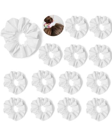 15pcs hair tie strong hold white headband for batik elastic hair bands made of cotton ponytail brackets hair tanks hair belt hair accessories (white)
