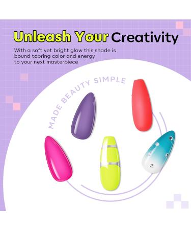 Modelones Poly Nail Gel Set - 6 Colors Forever Young Collection - Turquoise, Purple, Blue, Neon Yellow, Hot Pink - Poly Extension Gel Nail Enhancement Builder for Spring and Summer - French Manicure DIY Home Beauty Gift - Buy Online on SooperMarket.com