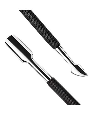 Professional Cuticle Nipper & Pusher - Stainless Steel Cuticle Remover Tool for Manicure & Pedicure (Black) - International Shipping Available - Buy Online on SooperMarket.com